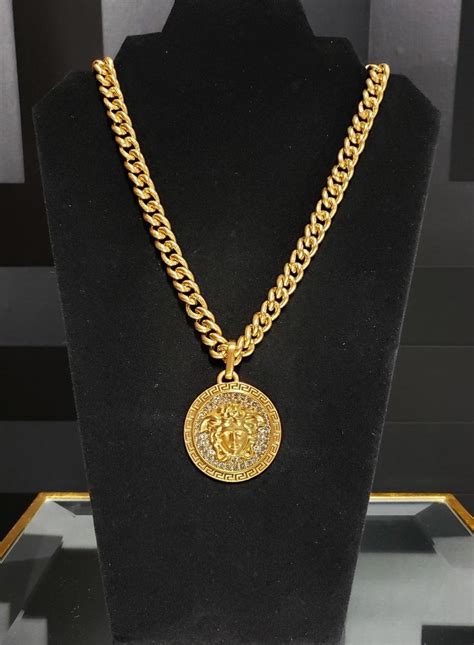 versace gold plated|custom solid gold versace necklace.